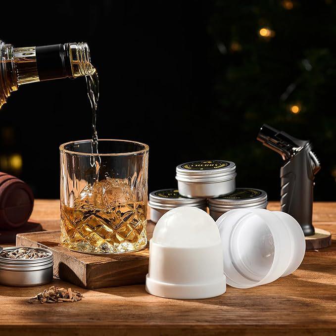 Wooden Whiskey & Wine Barrel Cocktail Smoker Set with Wood Chips