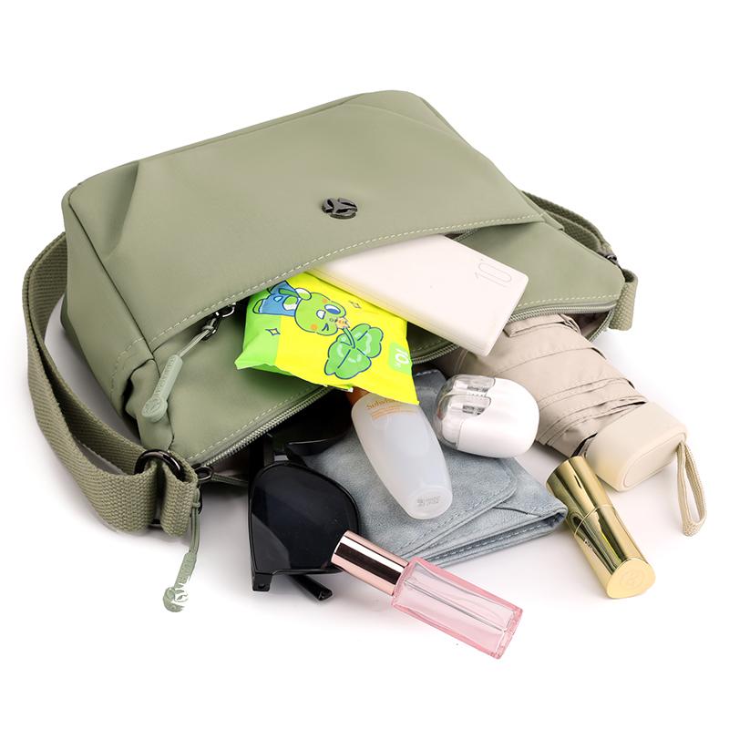 Women's Shoulder Bag Nylon Small Bag Lightweight Crossbody Bag Solid Color Mother Bag