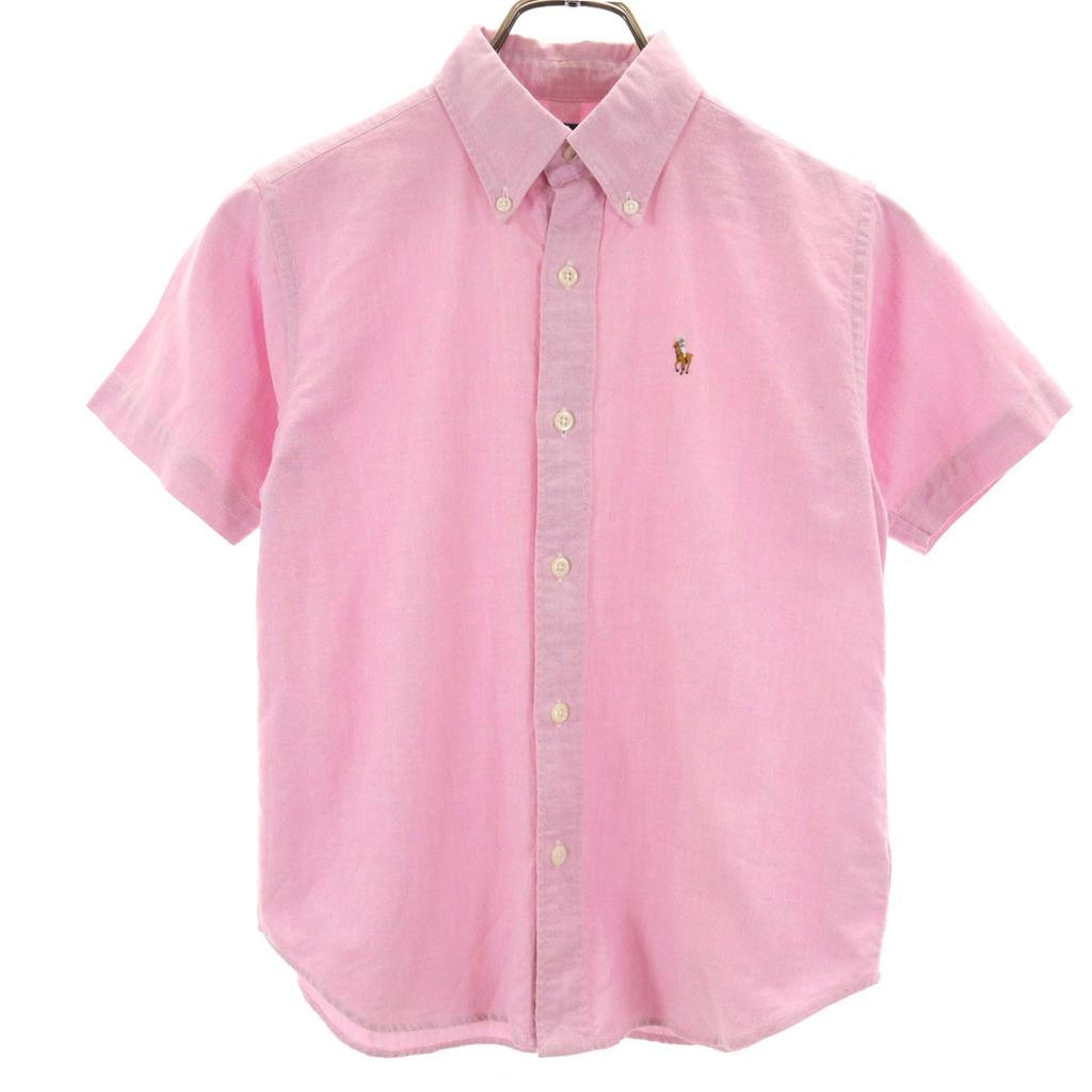 Ralph Lauren Short Sleeve Button Down Shirt 150 Pink Kid's Used
