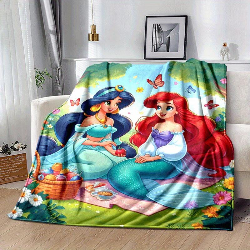 1pc Princess Printing Blanket - Soft, All-Season Throw for Living Room, Bedroom,Personalized Gift with Adorable Cartoon Design