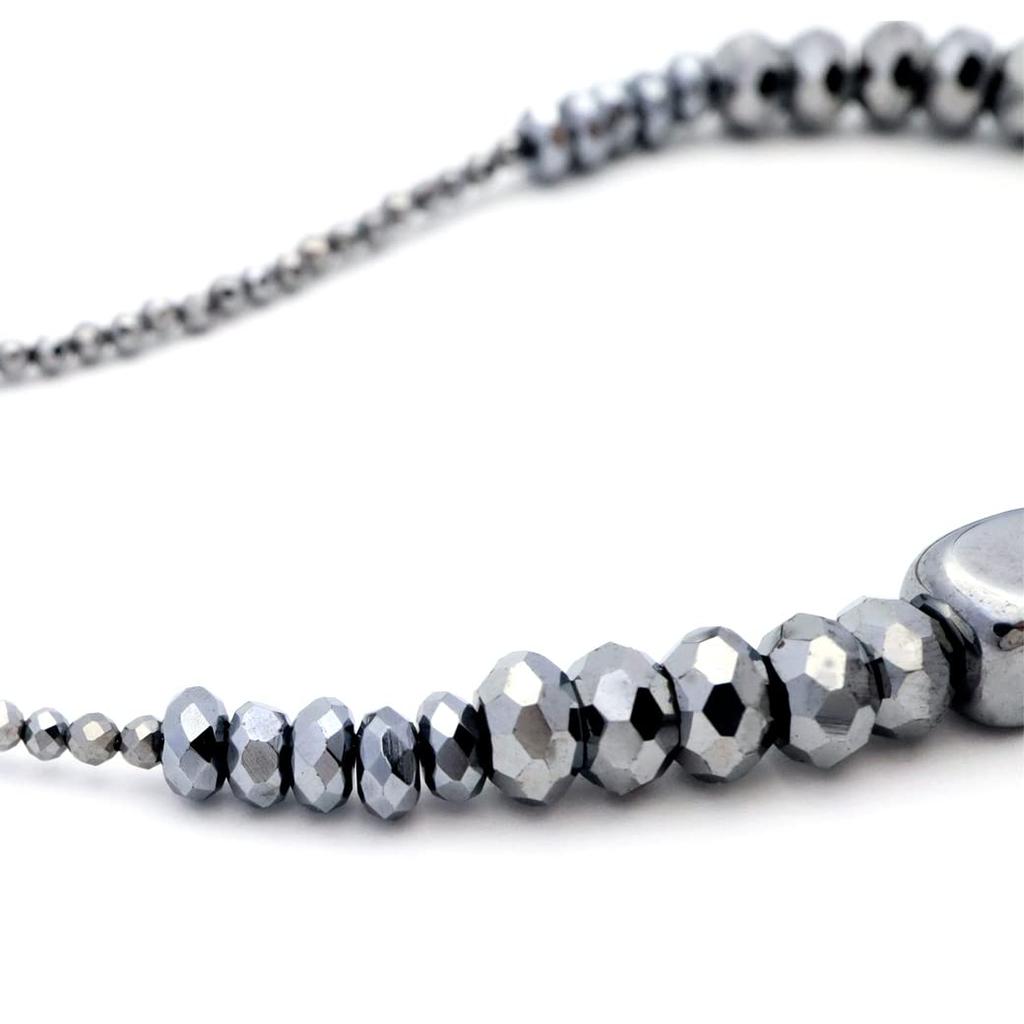 [GOLD STONE] Terahertz Crystal Necklace with Tumbled Gradient Power Stone, Approximately 50cm Long