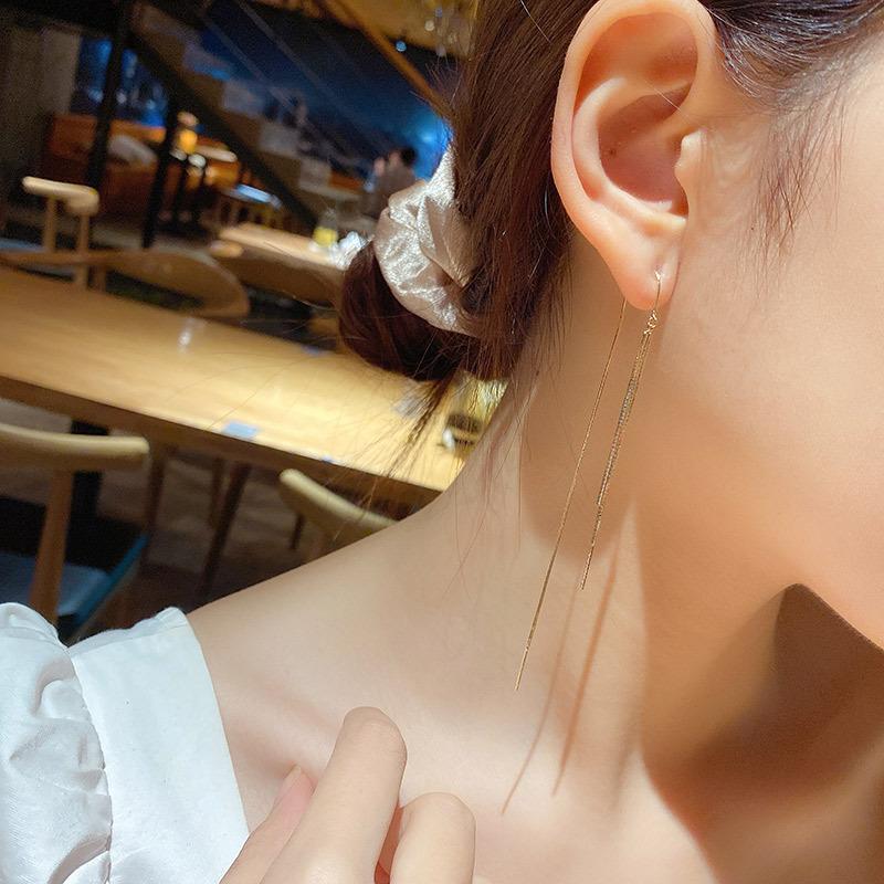 Female Personality Versatile Fashion Long Style Simple Earrings