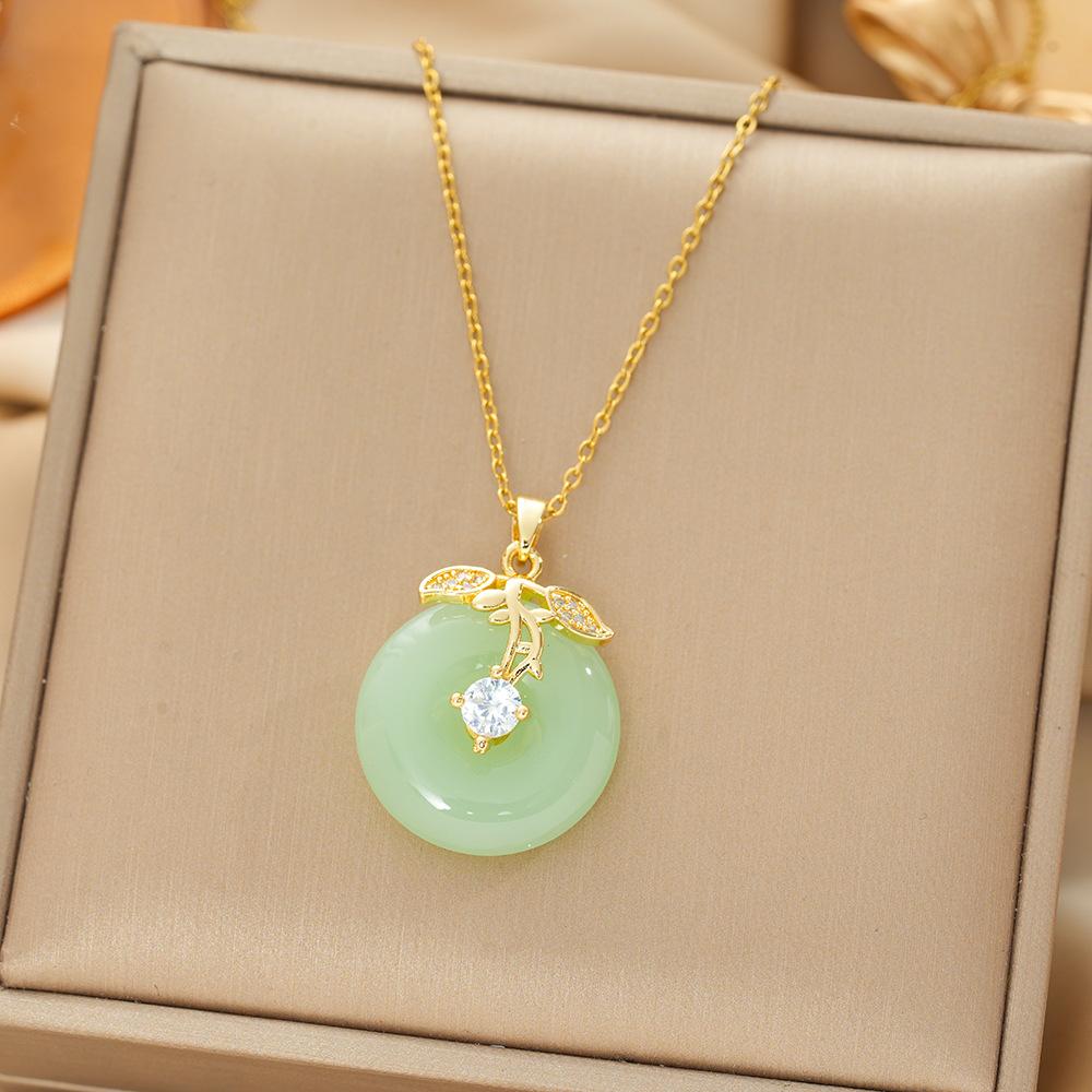Japan and South Korea Simple Popular Wind Titanium Steel Necklace Female Niche Exquisite Internet Celebrity Zircon Clavicle Chain High-end Jewelry