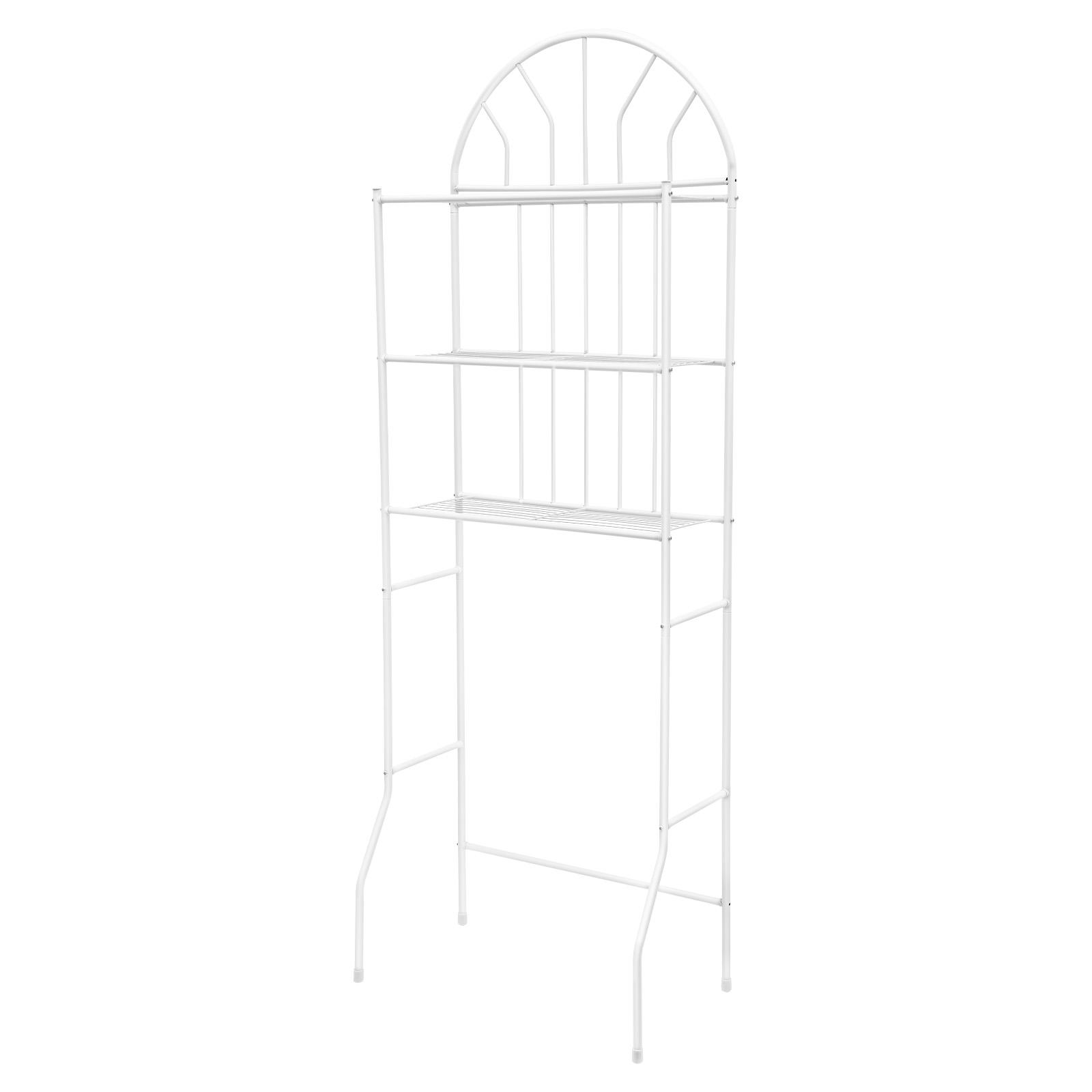 

3-ярусная полка для туалета, Органайзер для хранения над унитазом, Сверхпрочная металлическая полка для ванной грузоподъемностью 55 фунтов с большими платформами белый