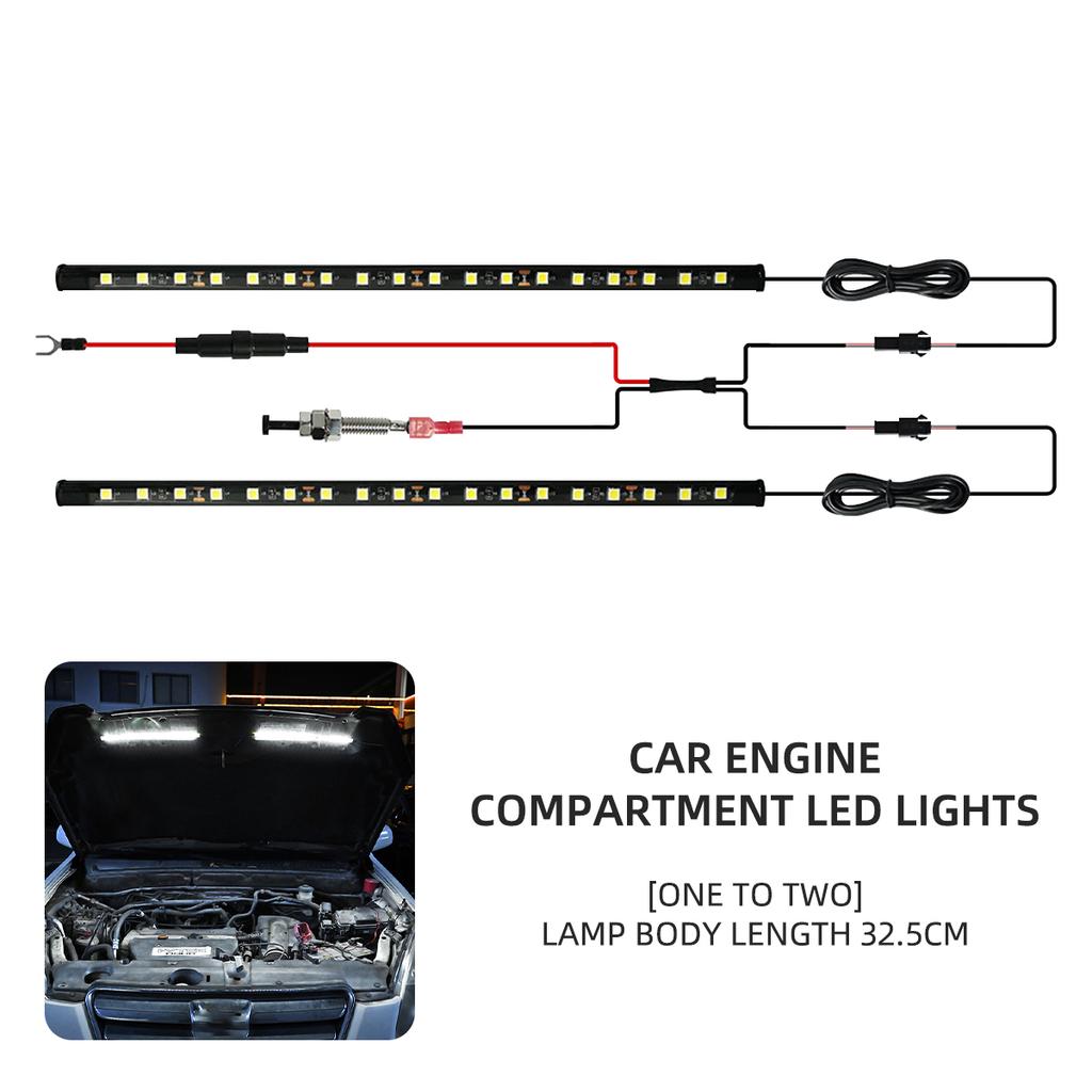 Universal Under Hood Engine Repair White LED Light Bar with Auto On/Off Switch Control Car SUV Pickup Offroad Repair Work Light