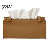 Office Desk Tissue Case Faux Leather Box, Minimalist Napkin Holder for Living Bathroom Cover Room Desk, Decorative Dispenser Facial Tissues Dining Box