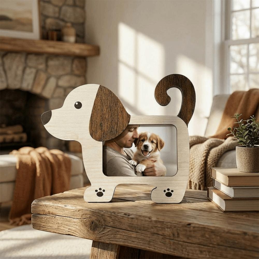 Smooth Animal Shape Picture Frame Cartoon Photo Display Rack Durable Wood Photo Frame for Desktop