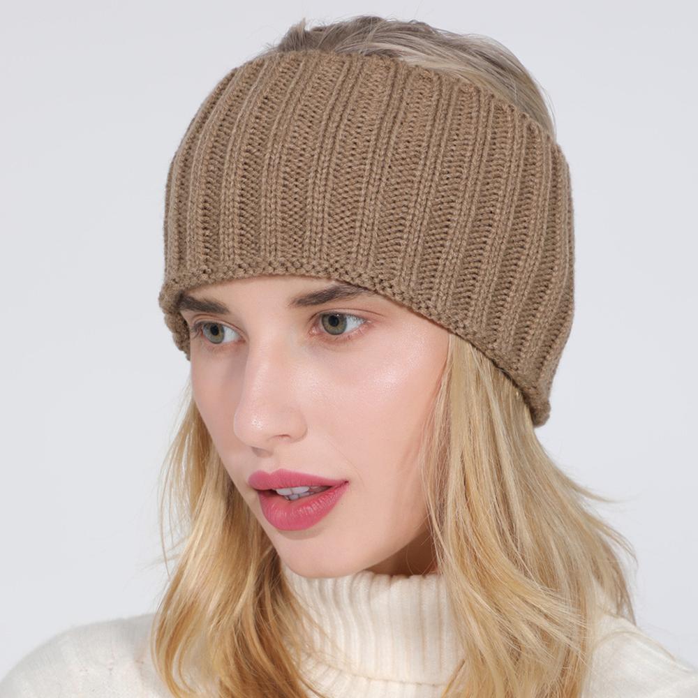 Women Autumn Winter Ponytail Beanie Hat Female Acrylic Stripe Knitted Hat Lady Stretch Crochet Winter Hat One Size