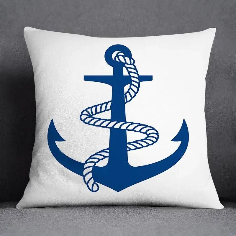 Blue Sailor Mermaid Marine Home Decor Pillowcase Square   Office  Cushion Cover