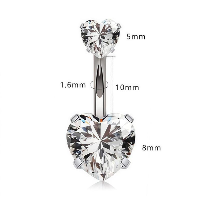 Sexy Belly Navel Piercing Stainless Steel  Heart Belly Button Ring For Women Girls Belly Piercing Ring Body Jewelry