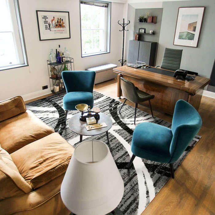 Wool Effect Rug with Grey Arches Pattern 160x230