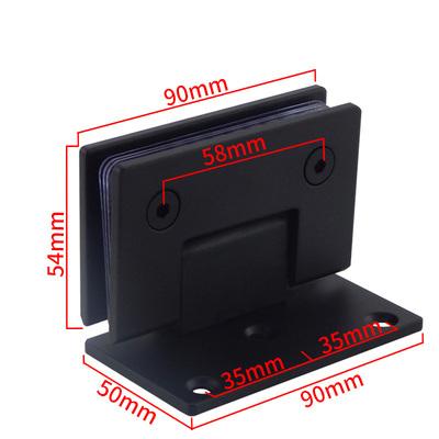 Stainless Steel Frameless Glass Black Door Hinge 90 Degrees of Bathroom Clamp Bathroom Folding Glass Clip Package Mail
