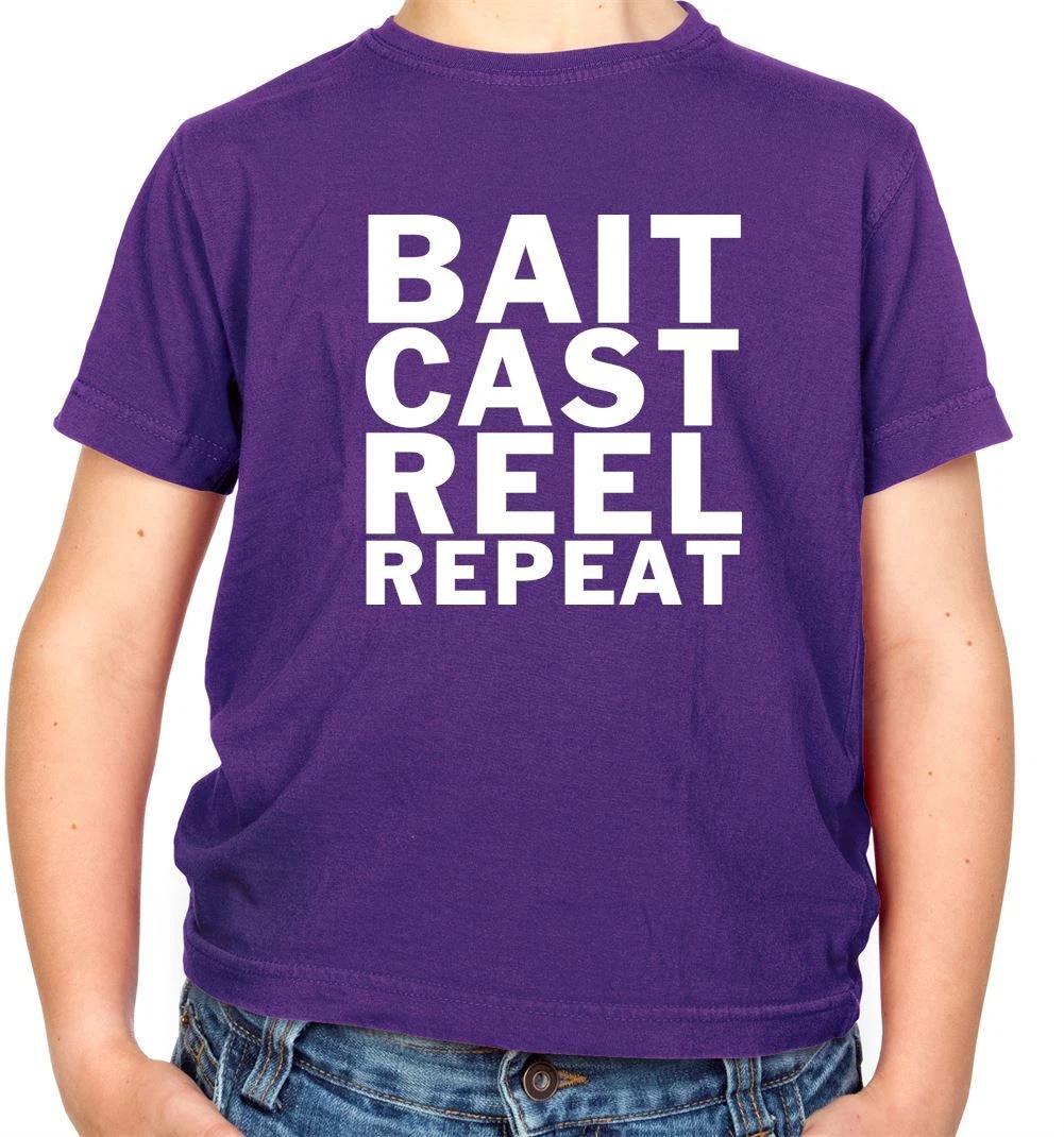 Bait Cast Reel Repeat - Kids T-Shirt - Fish Fishing Equipt Rod Love 110