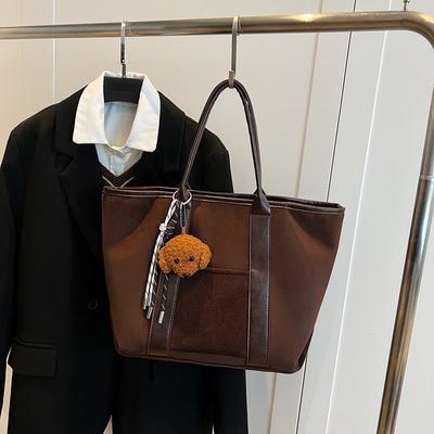 Winter Retro Suede Large-capacity Bag Women's New Fashion Tote Bag Simple Portable Commuter Bag