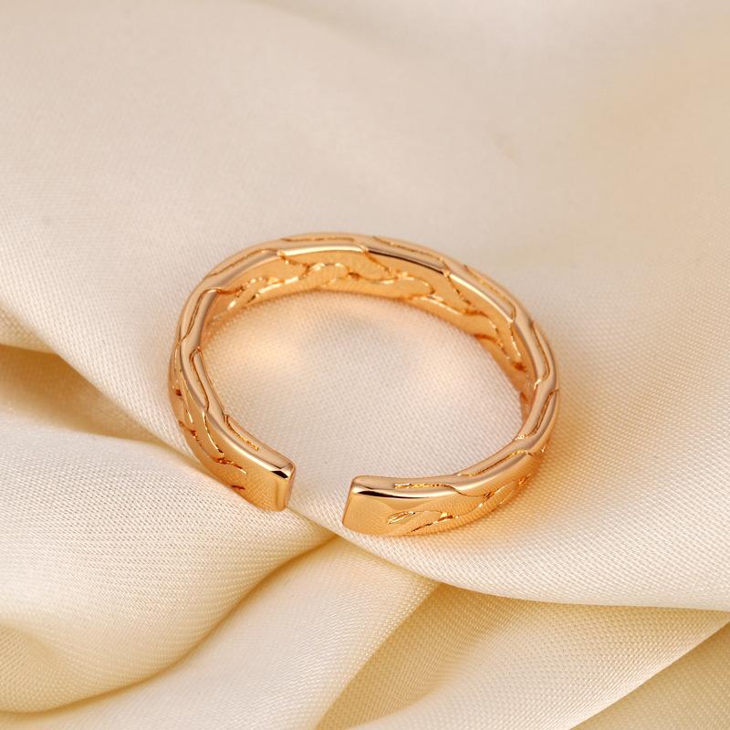Guochao style plated 18k haute couture dragon scale pattern ancient ring Chinese style ins open ring