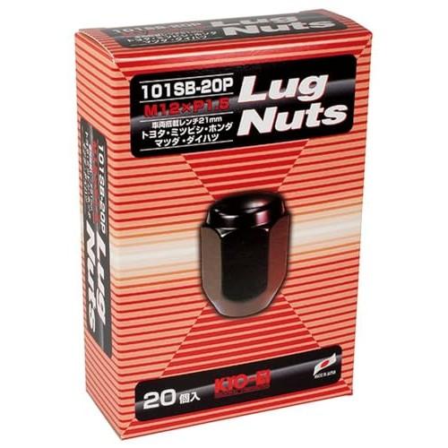 KYO-EI (Kyoei Sangyo) Automotive Wheel Nuts (Bag Nuts) [Thread Diameter] M12 [Pitch] P1.5 [Wrench Size] 21HEX [Quantity] 20 [Color] Black 101SB-20P