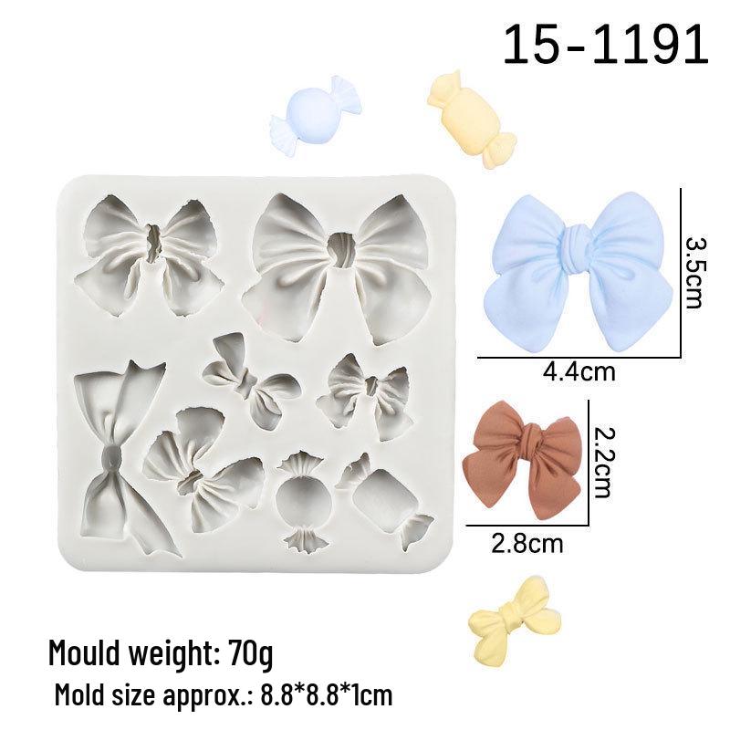 

DIY Bow Fondant Silicone Mold for Cake, Ice Cream, Chocolate, and Clay Decoration. сірий колір