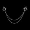 Fashion Gentleman Tassel Brooch For Men Suit Shirt Collar Crystal Cross Chain Lapel Pin Rhinestone Retro Wedding Accessories