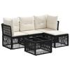 Garden Sofa Set 5 Pcs Black Poly Rattan