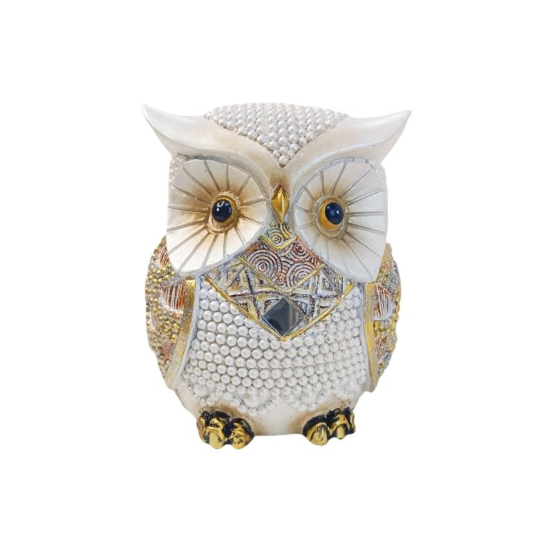 Owl Statue Home Decors Accents Small Animal Sculptures Lovely Owl Figurines for Bedroom Home Gift for Birds Lover