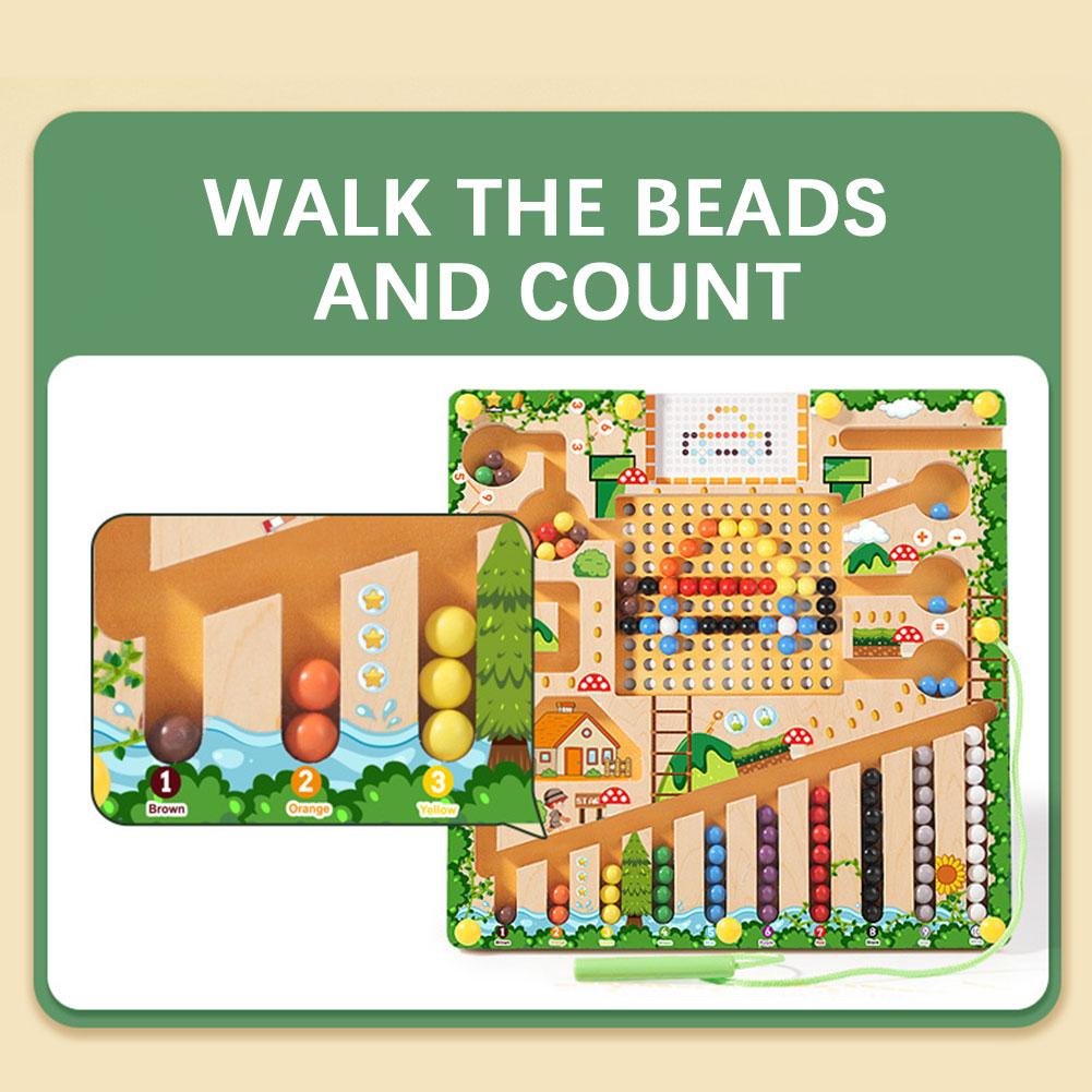 2 In 1 Montessori Magnetic Maze Board Interesting Kids Early Educational Toys For Children