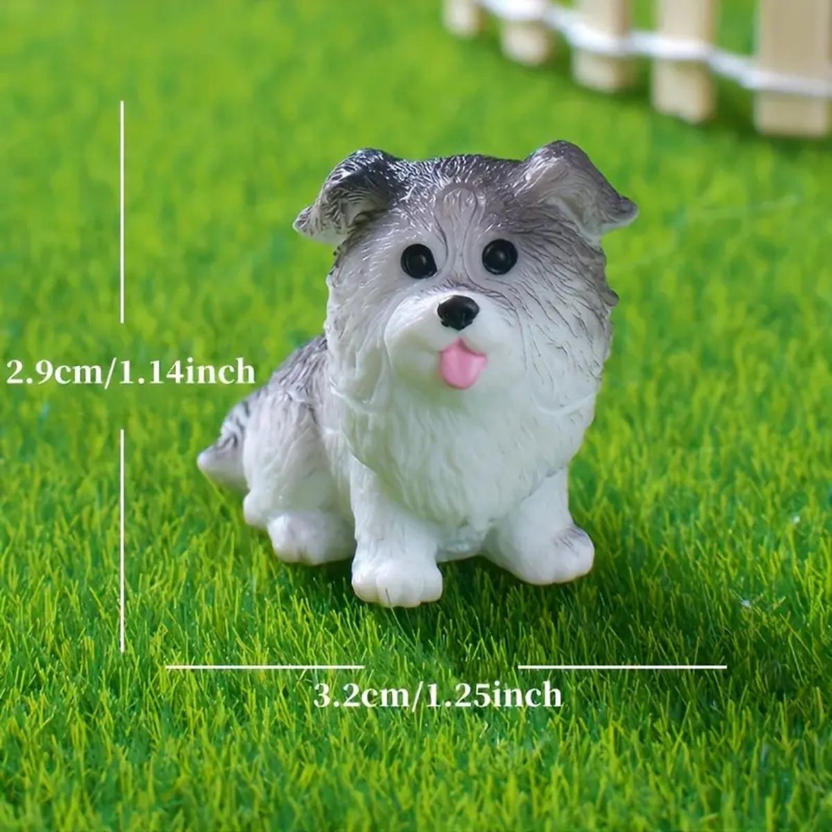

1/4pcs/Micro Landscape Resin Cute Simulation Color Puppy Gardening Ornaments Dog Home Decoration Crafts Samoyed Bichon 1pc серый
