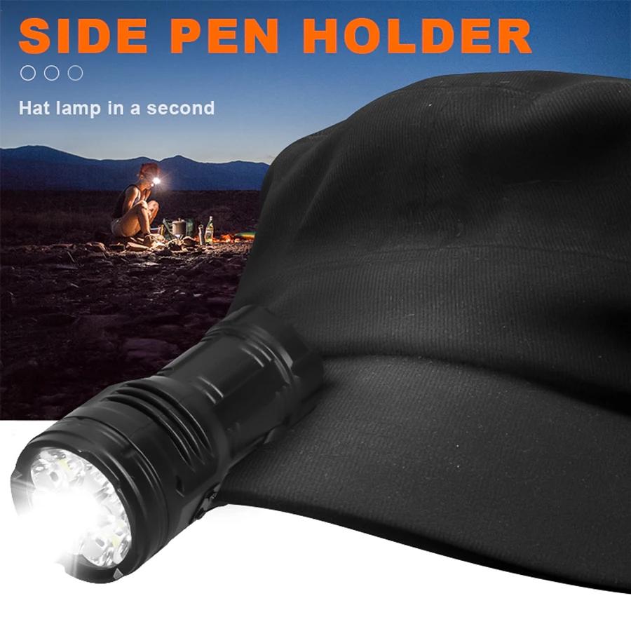 9LED Strong Light LED Flashlight TYPE-C Charging Torch with COB Light Portable LED Flashlight Outdoor for Home Emergency