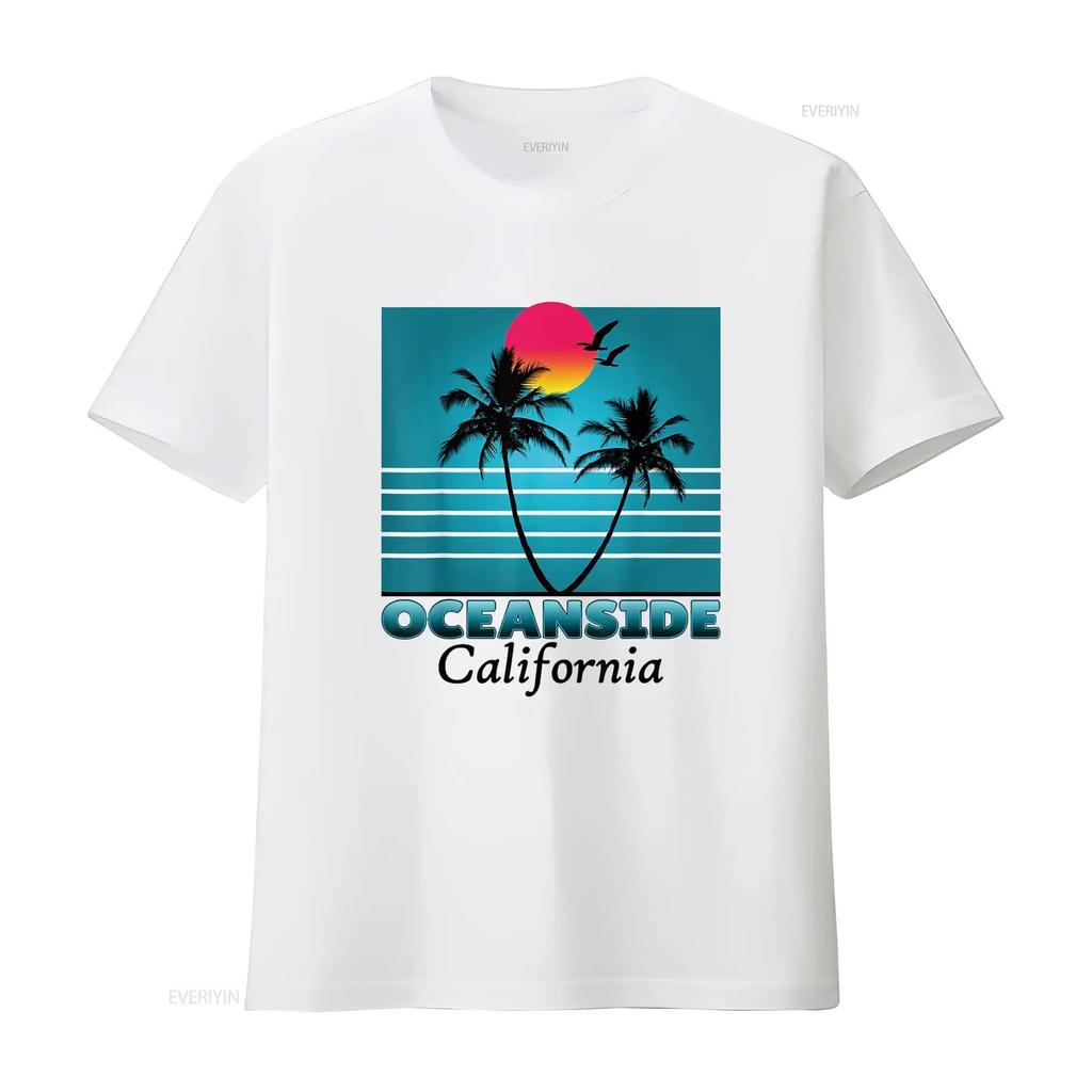 Oceanside Kalifornien CA Sommer Souvenirs T-Shirt vintage Gewaschen Stilvolle Designerbekleidung Dehnbar homme Leicht Vielseitig