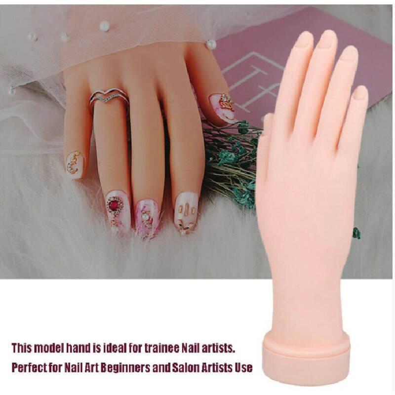 Art Practice Nail Trainer Training Faux Hand Model Gel False Tips Tools Manicure
