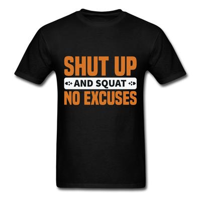 Užsičiaupk ir pritūpk sporto marškinėliai Įkvepianti citata T-shirt motyvacinis T-shirt