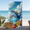 Dreamy Floral Whale Print Beach Towel Ocean Whale Colorful Flowers Clouds Design Beach Blanket Soft Quick Dry Towel for Summer