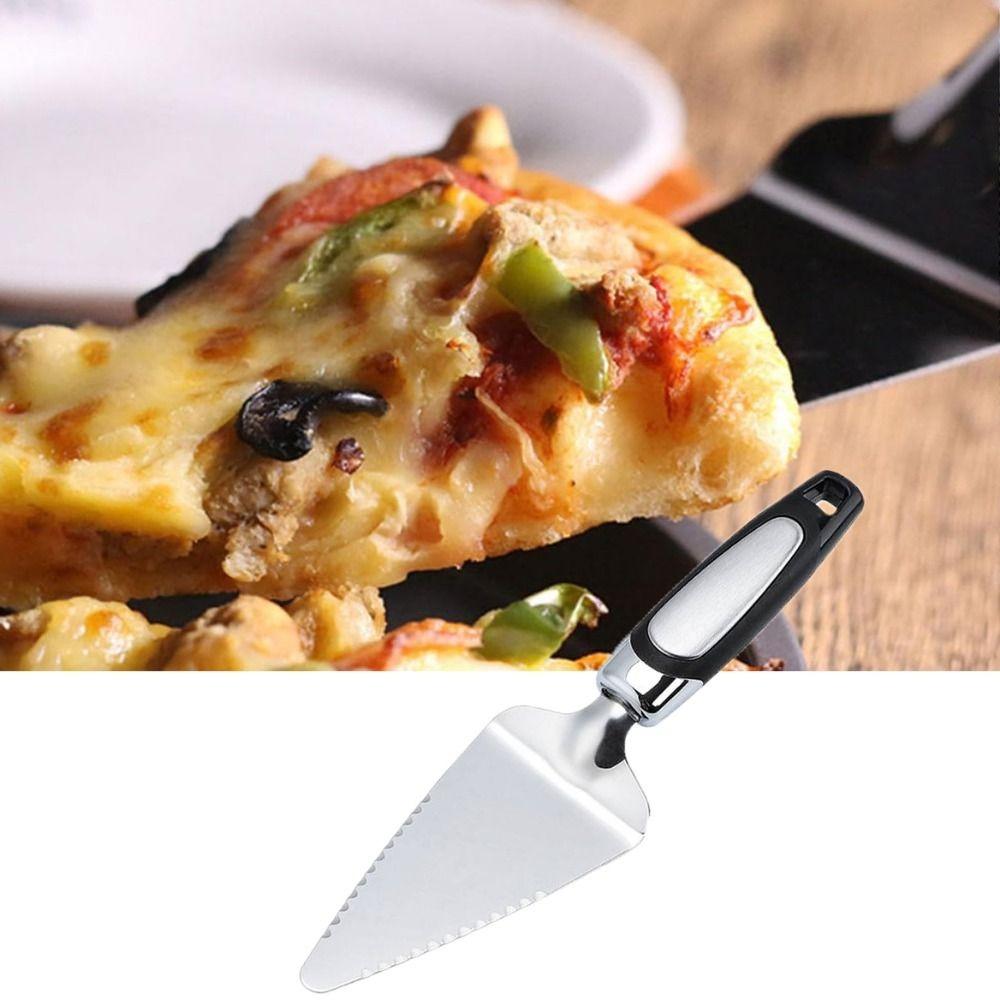Stainless Steel Triangular Cake Spatula Mirror Finish Plastic Handle Pizza Peel Household Mooncake Shovel for Dessrt Bread
