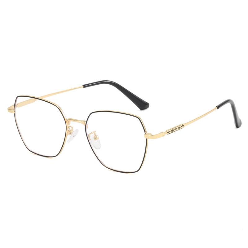 New myopia glasses frame can be equipped with lenses retro metal plain large frame gold silk edge eye frame male HC