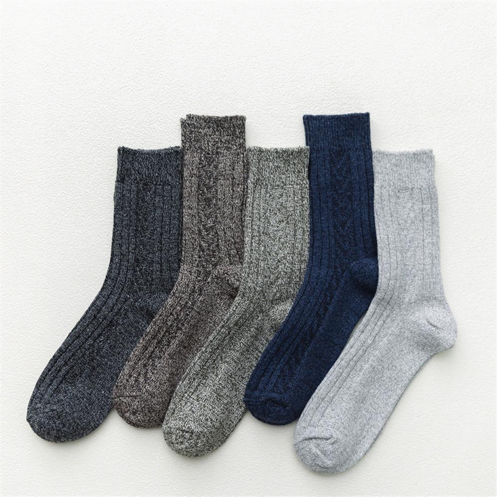 Extra Socks for Men Women - Double Layer Warm Winter Socks, Thick Knitted Wool Blend Mid-Calf Socks