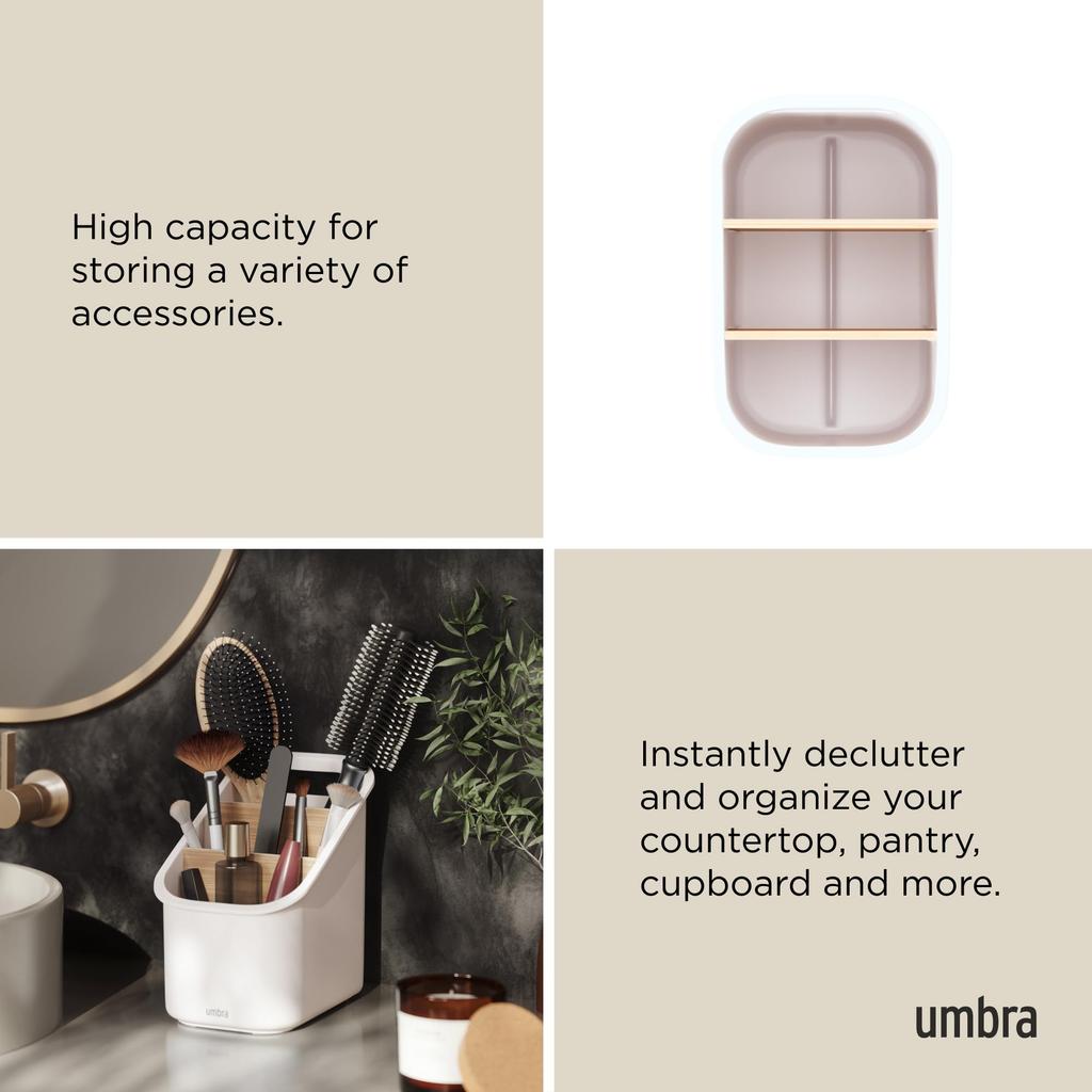 Official Umbra Bellwood Utensil Stand, White/Natural, Kitchen Storage