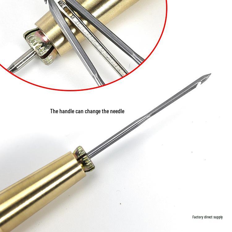 Shoe Repair Awl Set: Leather Punch, Hand Sewing Needles, and Thread