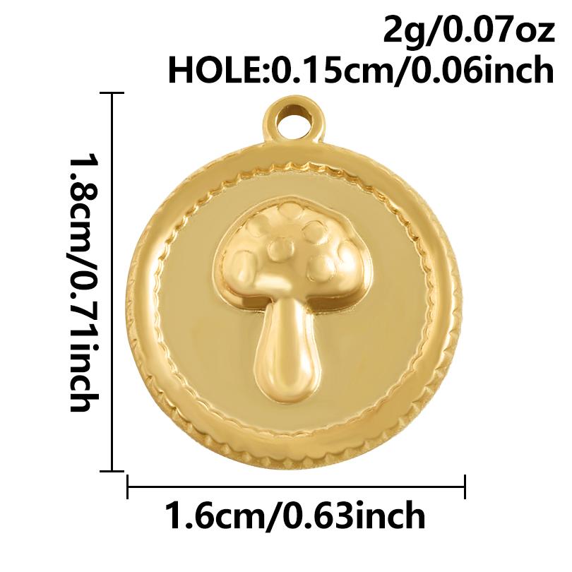5pcs Pvd Round Charm Tool Wrench Sword Animal Stainless Steel Pendants For Jewelry Making Bracelets Keychain DIY Bag Charms Bulk