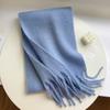 Soft Plush Solid Color Womens Winter Scarf Thick Faux Cashmere Shawl Warm Neck Wrap Versatile