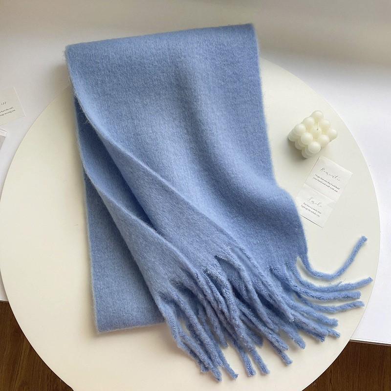 Soft Plush Solid Color Womens Winter Scarf Thick Faux Cashmere Shawl Warm Neck Wrap Versatile