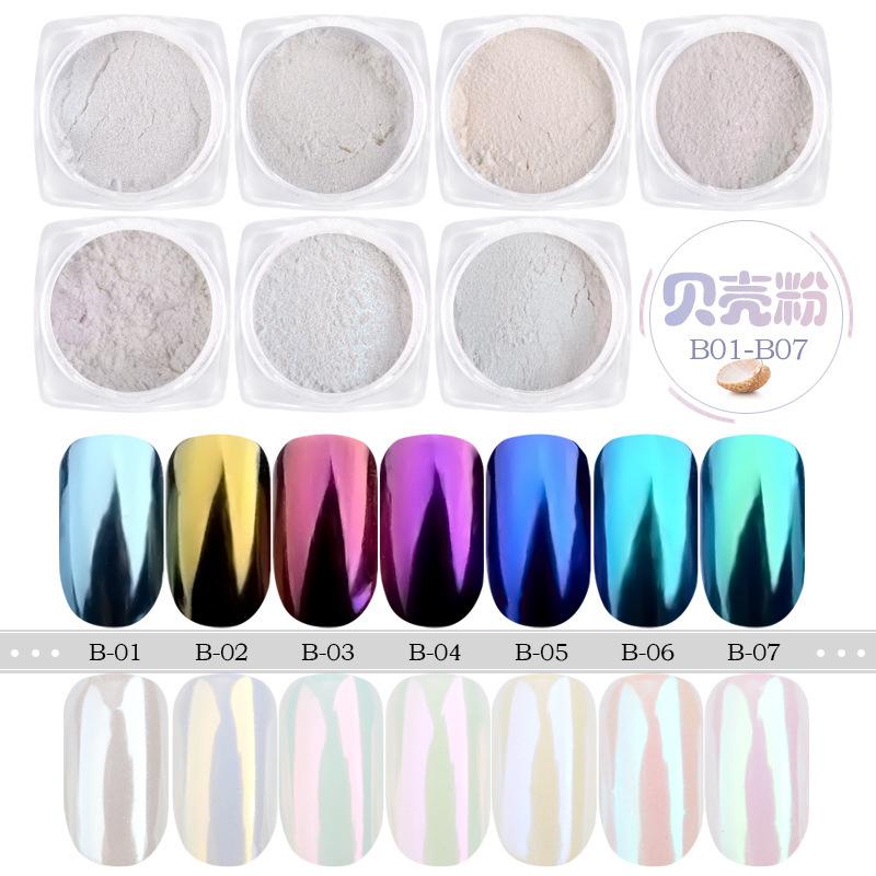 Ultra Fine Aurora Holographic Mermaid Nail Powder Moonstone Shell Powder Neon Mirror Powder Fairy Glitter Set