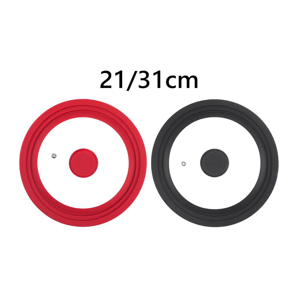 Glass Top Cover Cookware Parts Kitchen Acceesories Cover Lids Silicone Rim Universal Lid Pot Lid for Frying Pan Skillets Wok