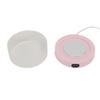Ceramic Cat Heated Water Bowl Constant Temperature Winter Dog Heated Dish for Pets Dogs Cats Large White Bowl + Pink