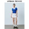 UR Women's Color-Block Letter Short Sleeve Knit Top