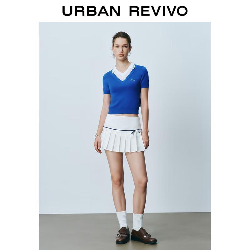 UR Women's Color-Block Letter Short Sleeve Knit Top