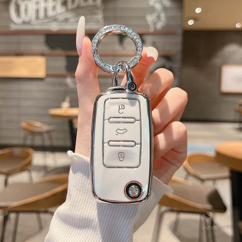 Car Key Case Cover Keychain for Volkswagen Key Sleeves Langyi Sagitar Jetta Weiling Bora Tiguan VW Keychain for Car Key Case