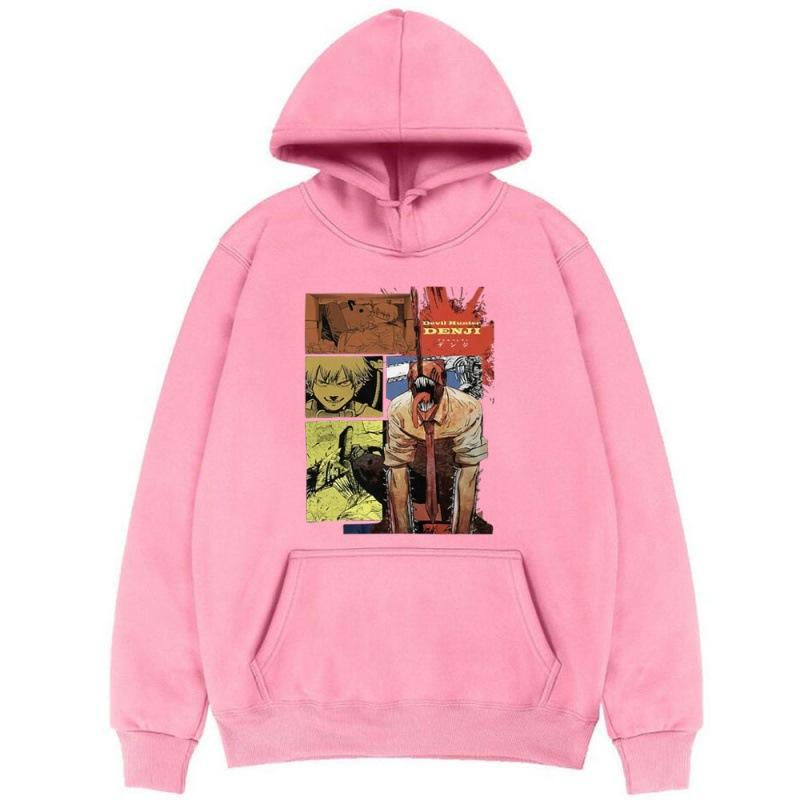 Chainsaw Man Denji Hoodies Print Fashion Sweatshirt Casual Unisex Autumn Winter Fleece Streetwear Tops Male Sudaderas