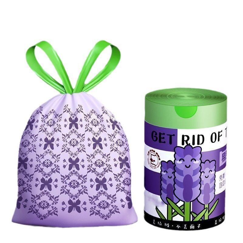 Durable Drawstring Trash Bags 50/100 Pack Lime Green Printed Tear-Free Garbage Sacks for Home Kitchen Bathroom Cleaning