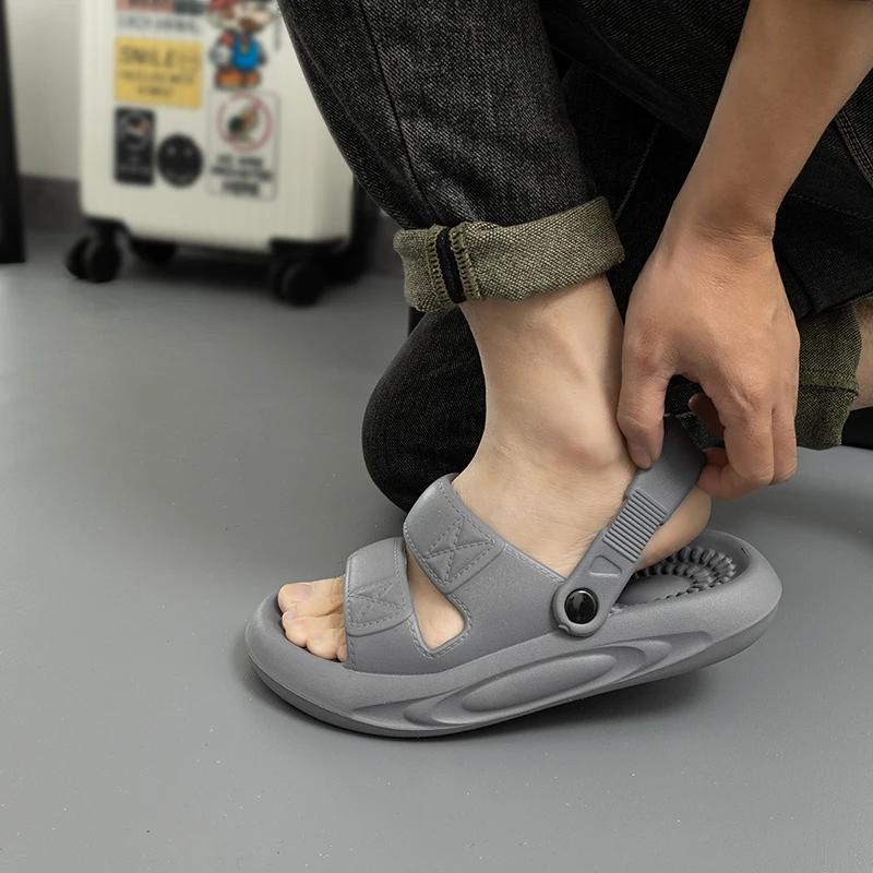 Outdoor Men Sandals Breath Lightweight Slippers Garden Shoes Clogs Couple Beach Casual Shoes Non Slip Bathroom Indoor Slippers