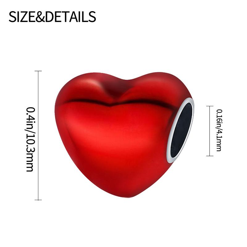 New Black/Red/Blue/Green/Purple Heart Series For Original Bracelet Bead Charm 3Mm Diy Necklace Pendant Accessories