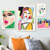 Abstract Fashion Office Girl Poster Print Nordic Colorful Line Face Canvas Painting Wall Art Picture For Livingroom Unique Decor